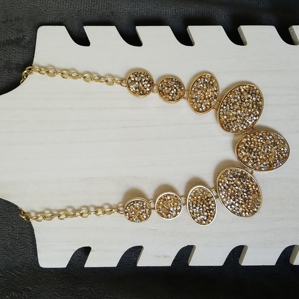 Gold and Silver Rhinestone Statement Necklace